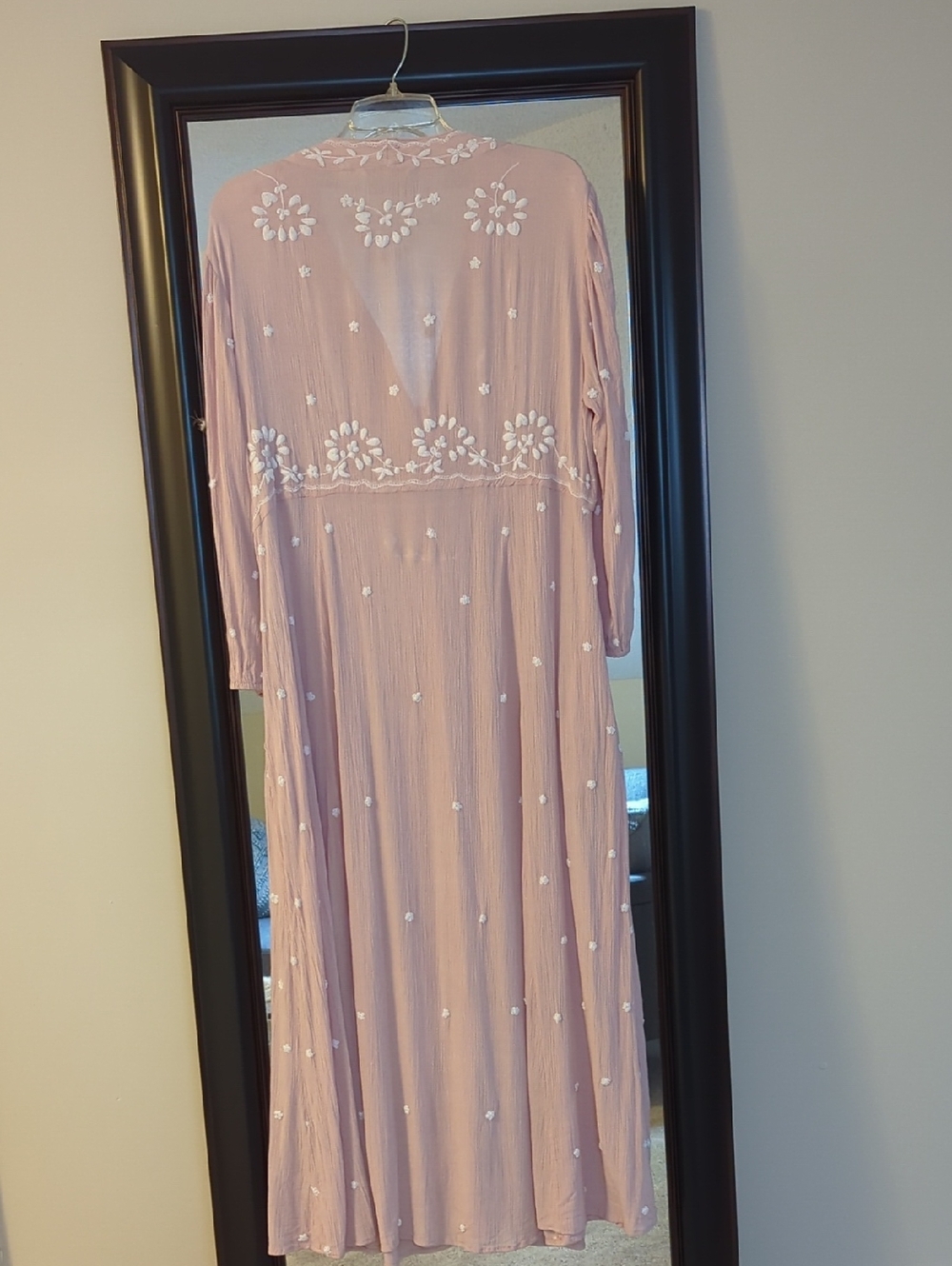 Soft Surroundings Pink Floral Embroidered Maxi Dress - Picture 2 of 8
